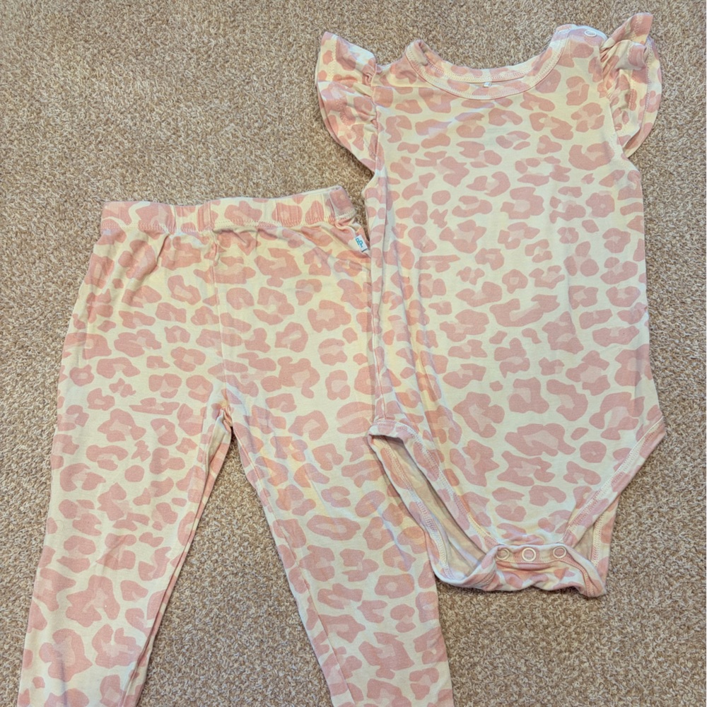 Posh Peanut Blush Animal Print Baby Set